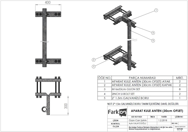 APARAT KULE ANTEN (30cm OFSET)